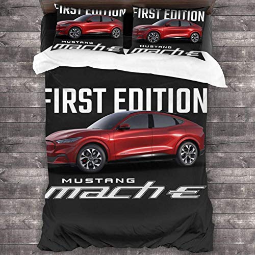 N \ A Mustang Mach-E First Edition - Juego de ropa de cama de 3 piezas (218,4 x 70), color rojo
