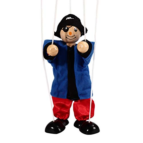 Naugust Marioneta de cuerda pirata, juguetes de madera para niños de Marioneta, muñeca de marioneta para padres e hijos, juguetes interactivos - Color al azar