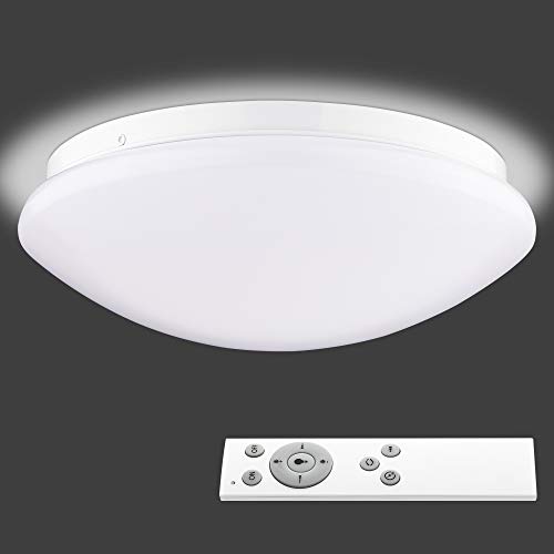 Navaris Lámpara LED de Techo Regulable - Iluminación Redonda Ø 29 CM con bajo Consumo Mando a Distancia y Cambio de Temperatura de Color - Blanco