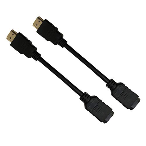 NIAGUOJI Cable de extensión HDMI 2 unidades, extensor HDMI de alta velocidad 4K HDMI macho a hembra cable adaptador para TV Stick/Blu-Ray/Xbox, etc. con soporte 4K/3D, 20 cm (negro)
