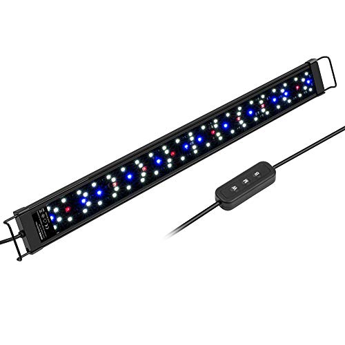 NICREW SkyLED Plus Luz Acuario, Luz Impermeable LED Acuario Plantado, Lámpara Regulable con Controlador Externo para Acuario de Dulce Agua, 60-70 cm, 26W, 1650 LM