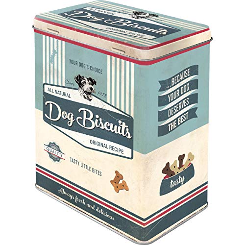 Nostalgic-Art Tarro de almacenamiento retro con diseño de huella de perro, idea de regalo para dueños de perros, lata grande para golosinas, 3 litros
