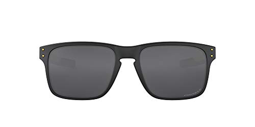 Oakley Los hombres del hombre de gafas de sol polarizadas de plástico rectangular Iridium, Negro mate