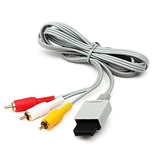 Ociodual Cable AV 3 RCA Video Audio Compuesto para Consola Nintendo Wii WiiU U Nuevo