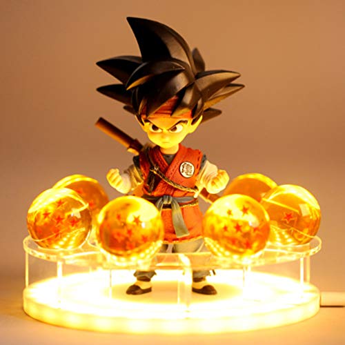 OPW Dragon Ball Night Light Son Goku Z Shenron Crystal Ball Ball Lamp Creative 3D PVC Figuras de acción Lámpara Luces de Escritorio USB Lámparas LED Toys Regalos,D