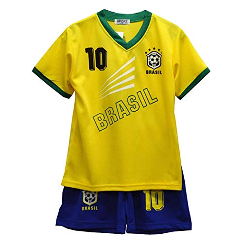 Pantalones Cortos de Verano de fútbol para niños Conjunto de Chaleco Superior para niñas Brasil* - Tamaño: 3-4 años