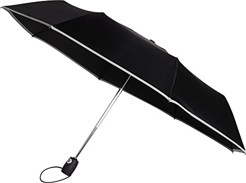Paraguas o funda pantalla Express Retro con Correa de mano Incluye Funda R65221001 Negro y borde gris totalmente automática se abre y se schliesst Diámetro de 90 cm