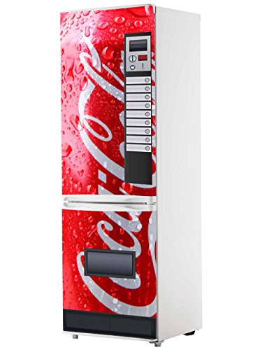 Pegatinas Vinilo para Frigorifico Máquina expendedora Cocacola roja | Varias Medidas 185x60cm | Adhesivo Resistente y de Fácil Aplicación | Pegatina Adhesiva Decorativa de Diseño Elegante