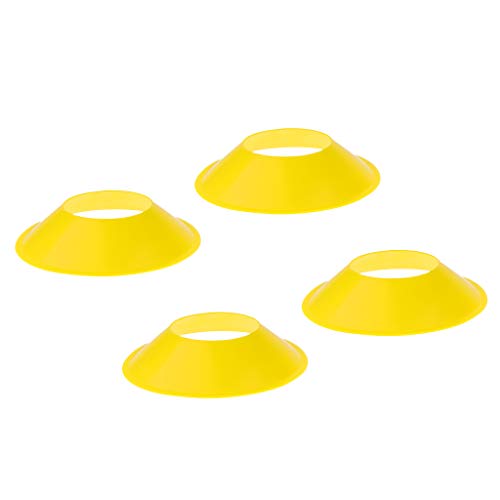 perfeclan Lote 4 Conos de Agilidad para Interiores/Exteriores Juego de Cono de Disco de Fútbol para Entrenamiento Deportivo - 4 Colores a Elegir - Amarillo