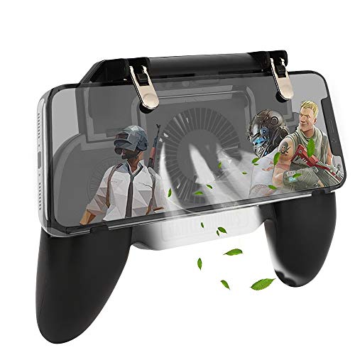 picK-me Controlador de Juegos Móvil, PUBG Mobile Game Controller con Ventilador de Enfriamiento del Teléfono y Batería Incorporada de 2000 mAh, Para Teléfonos de 4.7-6.5 Pulgadas