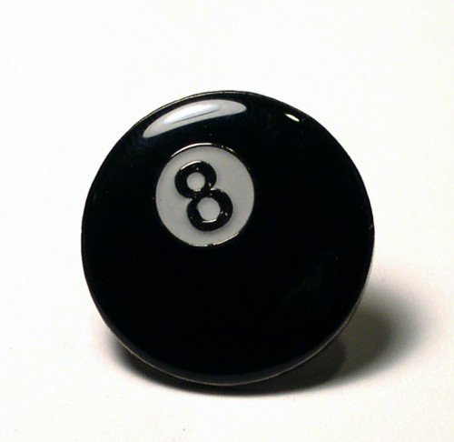Pin de Metal esmaltado, Insignia Broche Negro de Bolas de Billar (8 Ball)