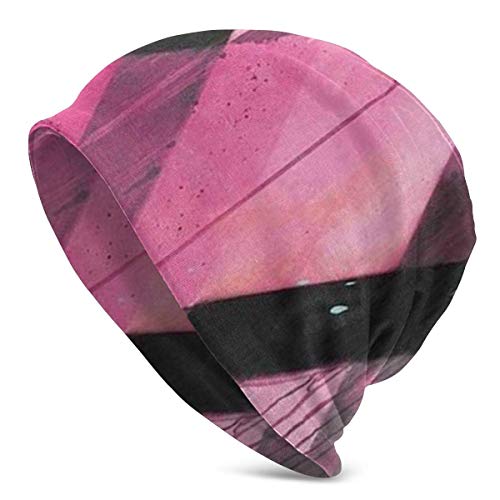 Pink Abstract Painting Printed Beanie Hats Knit Hats Caps for Men and Women Skull Caps