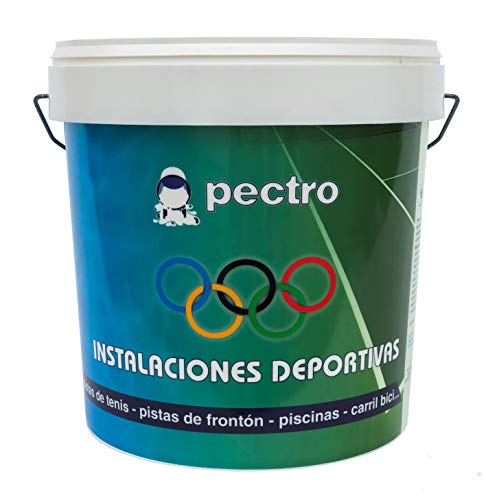 Pintura pistas deportivas PECTRO 5KG Pintura para pavimentos instalaciones deportivas en colores verde rojo gris blanco azul (Gris)