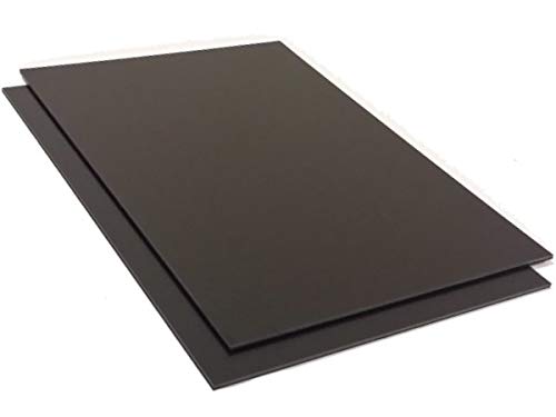 Placa de plástico ABS 2mm Negro 300x200mm (30x20cm) Acrilonitrilo Butadieno Estireno - Hecho en Alemania - Película protectora de una cara - Top Calidad!