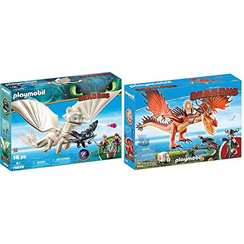 PLAYMOBIL DreamWorks Dragons Furia Diurna y Bebé Dragón con Niños, a Partir de 4 Años (70038) + DreamWorks Dragons Garfios y Patán Mocoso, A Partir de 4 años (9459)