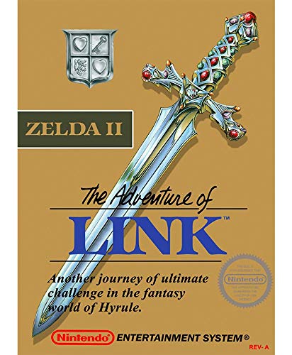 Póster de la leyenda de Zelda 2 NES CART A3 sobre 250 g/m² de la marca NINTENDO ARCADE GAMES