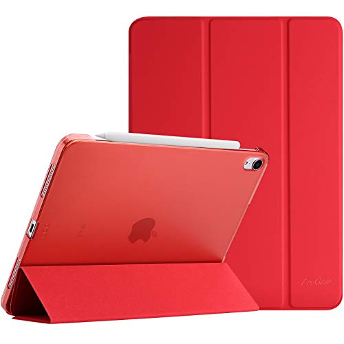 ProCase Funda para Nuevo iPad Air 4 10.9" 2020 Modelo A2324 A2072 A2316 A2325, Carcasa Trasera Rígida Delgada con Tapa Inteligente para iPad Air 4.ª Generación 10.9 Pulgadas Versión 2020 -Rojo