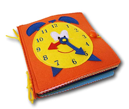 Quiet Book-Libro sensorial de fieltro para el desarrollo de habilidades motoras de los niños pequeños. Libro tela - Libro texturas - Juegos montessori