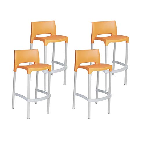 resol set de 4 taburetes de diseño Rick para interior - color naranja