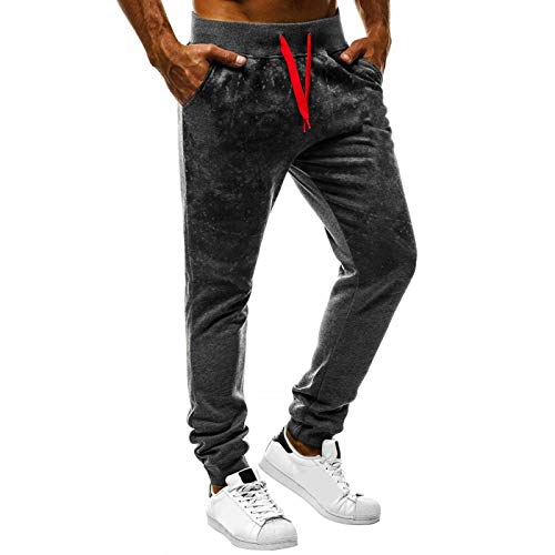 RICHBA Pantalones deportivos tipo cargo, para hombre, estilo informal, ajustado, de pierna recta, pantalones deportivos con bolsillos, pantalones ajustados