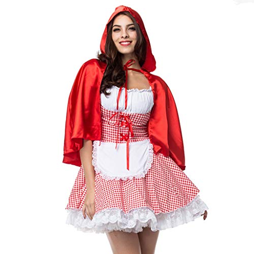 RISTHY Vestidos de Fiesta de Baile de Bruja de Cosplay de Mujeres de Halloween + Conjunto de Ropa con Capucha Chal