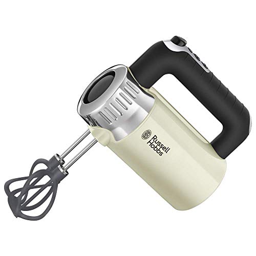 Russell Hobbs Retro - Batidora de Varillas (500 W, Batidora Repostería 2 Varillas y 2 Ganchos, Crema) - ref. 25202-56 Russell Hobbs Retro - Batidora de Varillas (500 W, Batidora Repostería 2 Varillas y 2 Ganchos, Crema) - ref. 25202-56