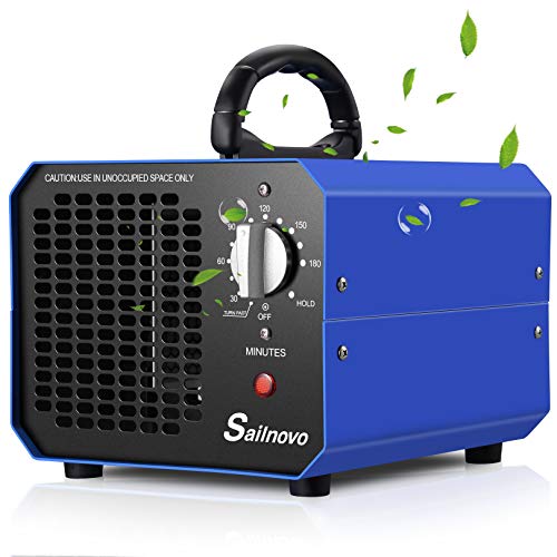 Sailnovo Generador de Ozono 10000 mg/h Máquina de Ozono Para Coche Desinfectador de ozono Purificador Ozono de Aire con Temporizador de 180 min para Eliminaciónn de Olor y Desinfección