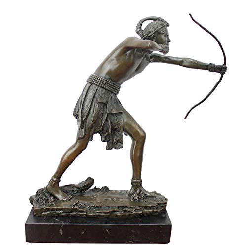SDBRKYH Estatua del Soldado Decoración, India Escultura Modelo Guerrero Tiro al Arco Modelo de Cobre del Arte Colección Colección Decoración