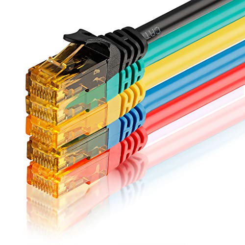 SEBSON Cable de Red Cat 6 Ethernet 0.5m, Gigabit LAN Patch Cable, 1000Mbit/s, U-UTP, Conector RJ45 para Router, Módem, TV - 5 Colores