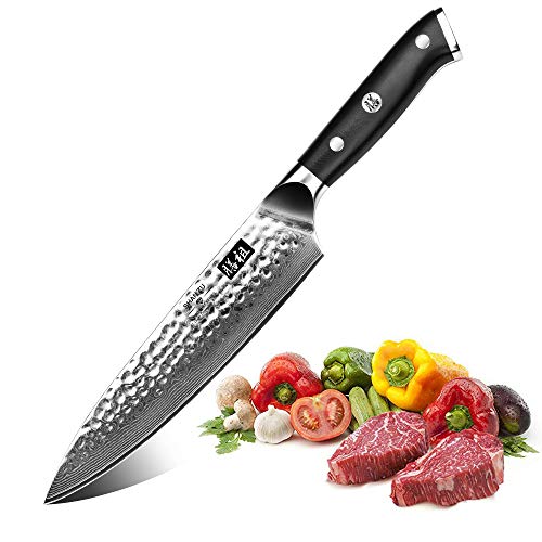 SHAN ZU Cuchillo de Damasco Cuchillo de Cocinero Acero 67 Capas de Acero - PRO Series