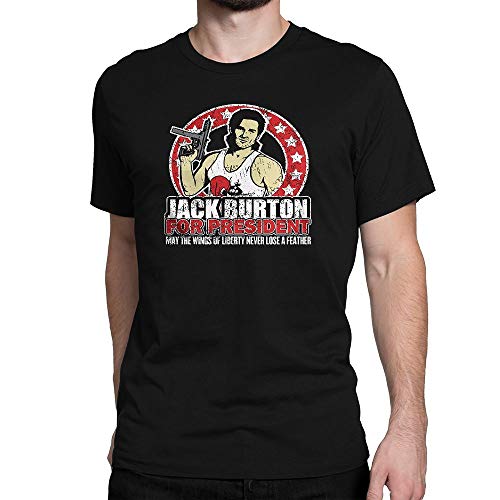 SHIQINQ Hombre Jack Burton Big Trouble In Little China Summer Short Sleeve High Low Loose Camiseta T Shirt Basic Tees Tops X-Large