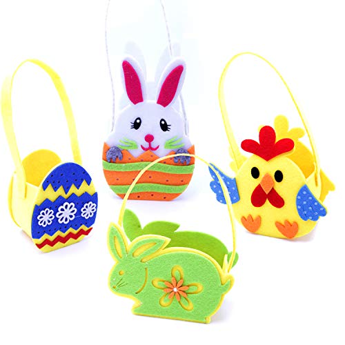 SicurezzaPrima Pascua 2019 Juego de 4 Piezas – Cuatro Colores de Pascua de Fieltro Buscar el Huevo de Pascua o Regalar cestas de Pascua