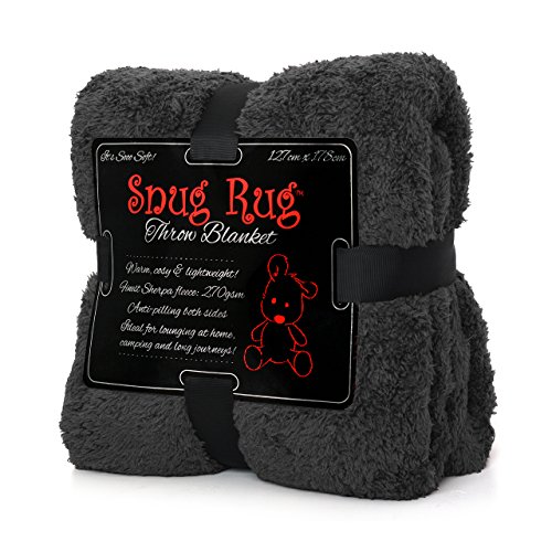 Snug Rug Special Edition Luxury - Manta de Lana Sherpa, 127 x 178 cm (Gris)