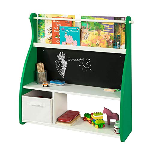 SoBuy KMB09-GR Librería Infantil para Guardar Juguetes Libros Estantería Organizador,con Pizarra,ES