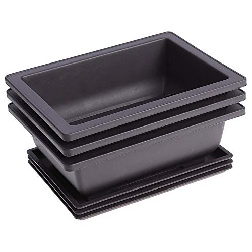 SODIAL 10 Paquetes de Macetas de Entrenamiento de BonsáI con Bandeja Plantas de BonsáI de PláStico Maceta de Cultivo para JardíN Patio Sala de Estar BalcóN 16.5X12Cm