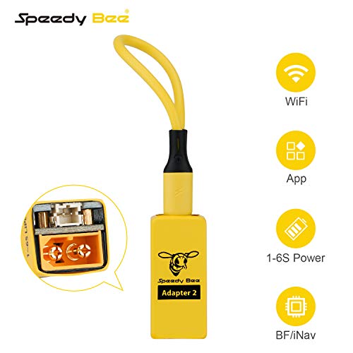 SpeedyBee Adapter 2 Micro USB Ports Lanyard Style Cable Support WiFi and Built in XT60 and PH2.0 Connectors 1-6S Power Input for Betaflight Quadcopter