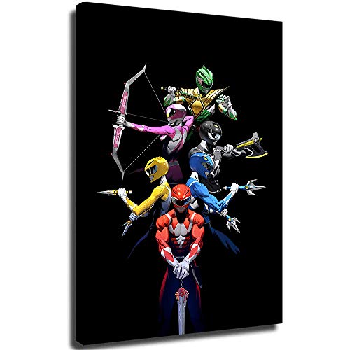 SSKJTC Still Life - Lienzo decorativo para pared, diseño de Power Rangers, color negro, marco moderno, decoración abstracta, 30,5 x 45,7 cm