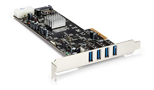 StarTech PEXUSB3S44V - Tarjeta de puerto USB (Alcance de temperatura operativa: 0 - 50 °C, Interfaz de host (PCIe) con 4 Puertos Independientes