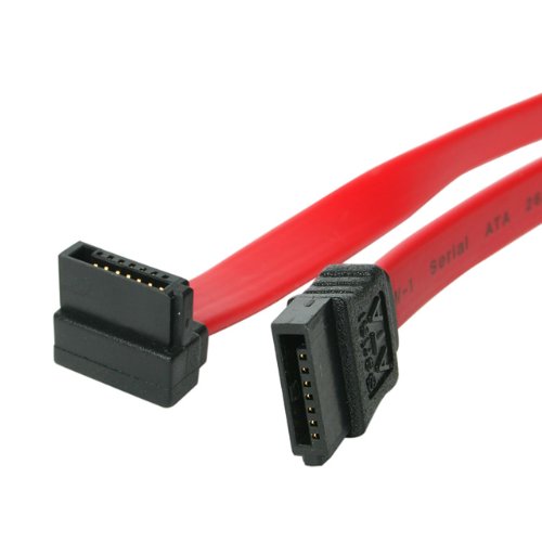 StarTech.com SATA18RA1 - Cable SATA acodado en Ángulo Recto, Color Rojo