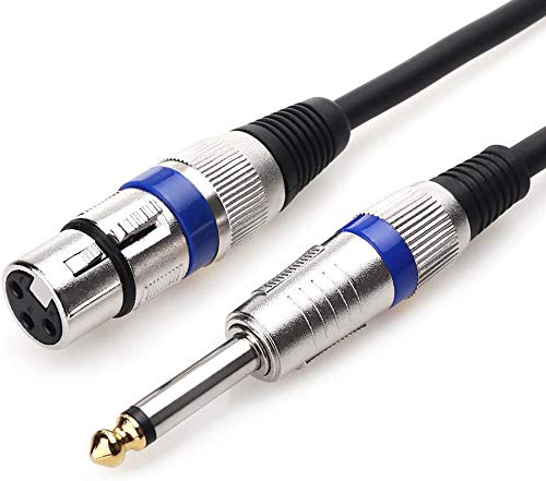 Stereo Cable De Micrófono Xlr Hembra A 6.35 mm 1/4 TS Jack,Cable Audio De Desequilibrado Mono Conector Xlr Guitar Cable(3m)