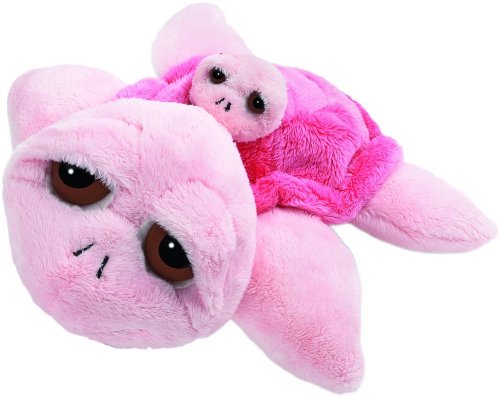 Suki 10027 - Peluche de mamá tortuga con bebé (30 cm), color rosa