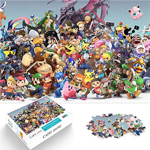 Super smash bros brawl artwork Rompecabezas de impresión digital HD Fortalecer la amistad Mini 1000Pcs 52x38cm Rompecabezas de madera