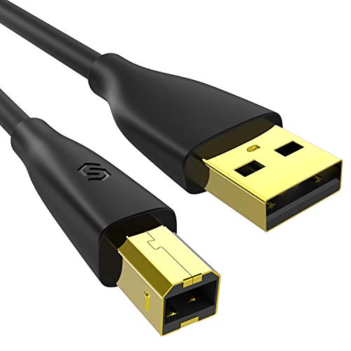 Syncwire SW-UP033 - Cable para impresora y escáner USB 2.0, Cable Tipo A Macho a Tipo B Macho, 2m, Negro