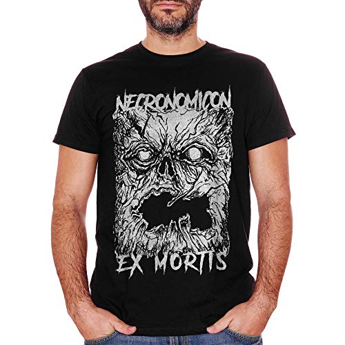 T-Shirt Ecronomicon Ex Mortis Book Lovecraft Raimi Evil Dead Horror Movie - Famoso Choose ur Color - Hombre-XXL-Negro