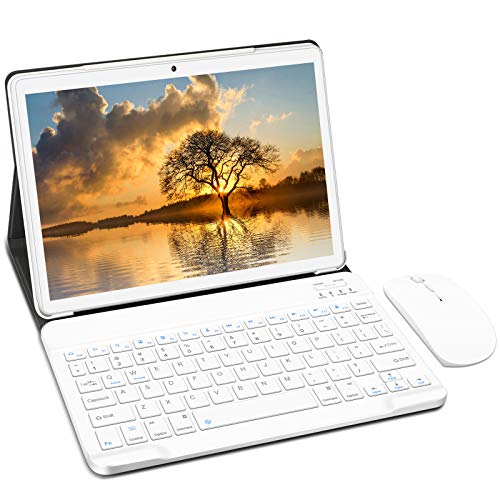 Tablet 10 Pulgadas, Android 9.0 YESTEL Tablets, 4 GB de RAM, 64 GB Ampliables hasta 128 GB, Procesador Quad-Core, Pantalla HD IPS, Dual SIM LTE/WiFi, 8000mAh Batería con Mouse y Teclado, Color Plata Tablet 10 Pulgadas, Android 9.0 YESTEL Tablets, 4 GB de RAM, 64 GB Ampliables hasta 128 GB, Procesador Quad-Core, Pantalla HD IPS, Dual SIM LTE/WiFi, 8000mAh Batería con Mouse y Teclado, Color Plata