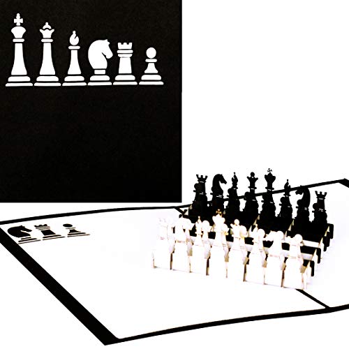 Tarjeta de felicitación en 3D, diseño de tablero de ajedrez