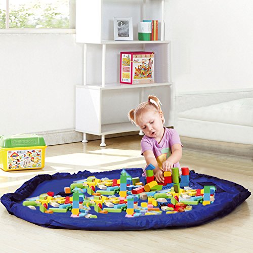 Taylor & Brown® Juguete bolsa de almacenamiento, tamaño grande organizador bolsa Kids alfombra portátil niños juguetes organizador almacenamiento cordón bolsa alfombra de juegos 150 cm