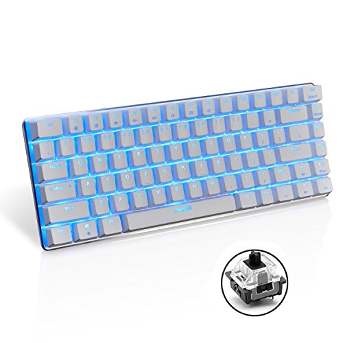 Teclado mecánico AK33 de Lexon Tech, Teclado para Juegos con Cable USB con retroiluminación LED Azul, Teclado compactos de 82 Teclas, interruptores Azul Negro, mecanógrafos y Jugadores de Juegos