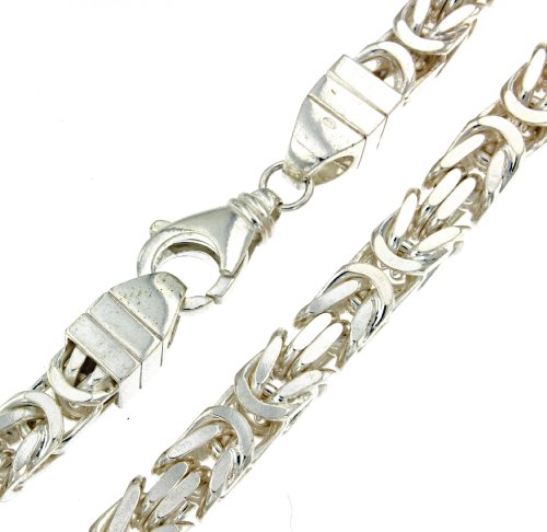 tendenze Collar Cadena Bizantina plata de ley 6mm longitud 85cm directamente desde la fábrica italiana para mujer y hombre
