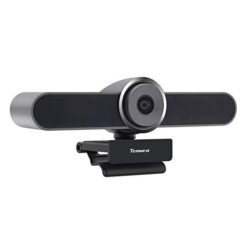 Tenveo Cámara web VA200pro 3 en 1 Full HD 1080p para videoconferencia, grabación y transmisión (gris)